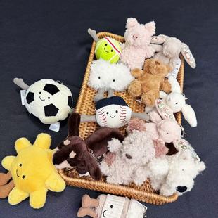 Plush doll keychain bag pendant accessories doll ball curly pig west highland gift for women