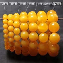 厂家批发蜜蜡玉石手串佛珠鸡油黄原石男女单圈手链饰品情侣礼物