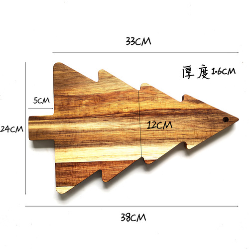 Cross-border Christmas tree cutting board restaurant meal board dinner plate sushi panel food bread tray creative decoration