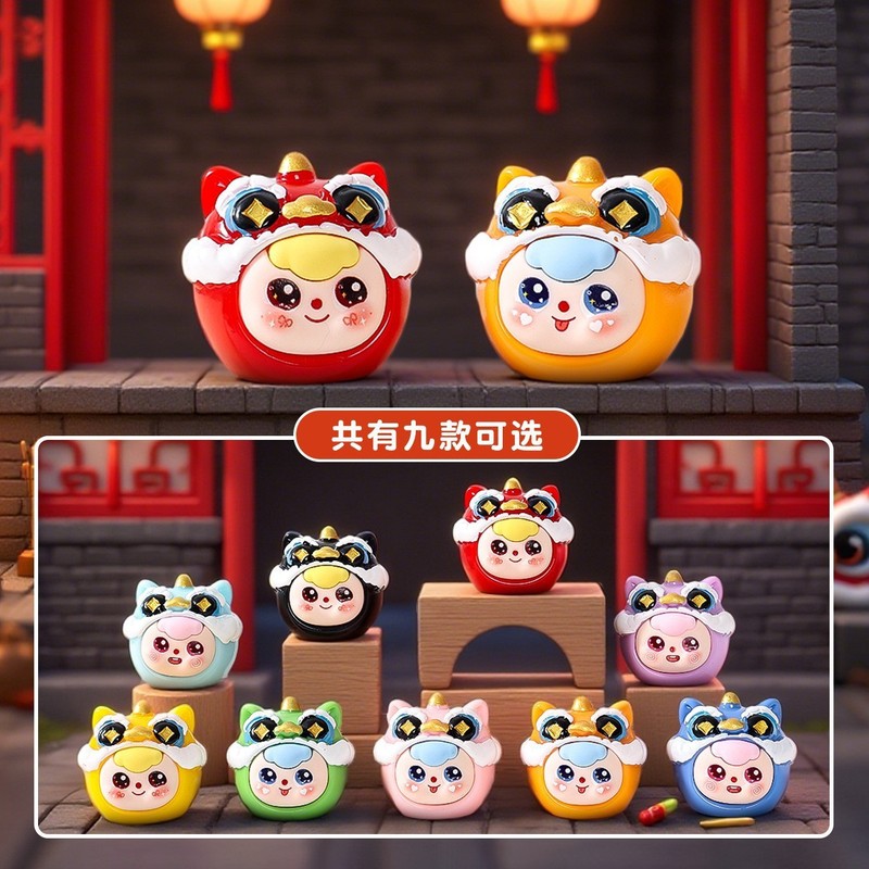 卡通爆款萌粒公仔直播对对碰盲盒配件潮玩树脂工艺品萌粒摆件批发|undefined