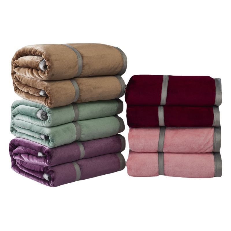 Color sólido engrosada piel manta cubierta de franela manta coral polar siesta manta regalo transfronterizo al por mayor