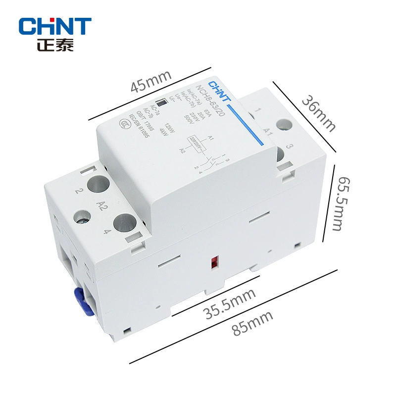 [Контактор для дома Chint однофазный NCH8-63/20 63A 2НО 220V]