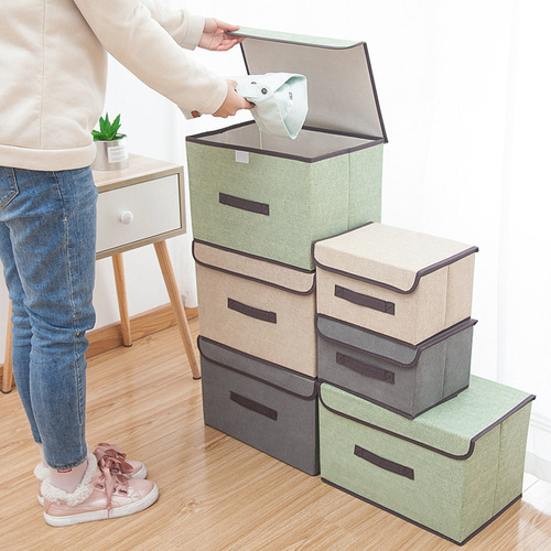 Household fabric folding storage box foldable clothing toy storage box non-woven large dust-proof storage