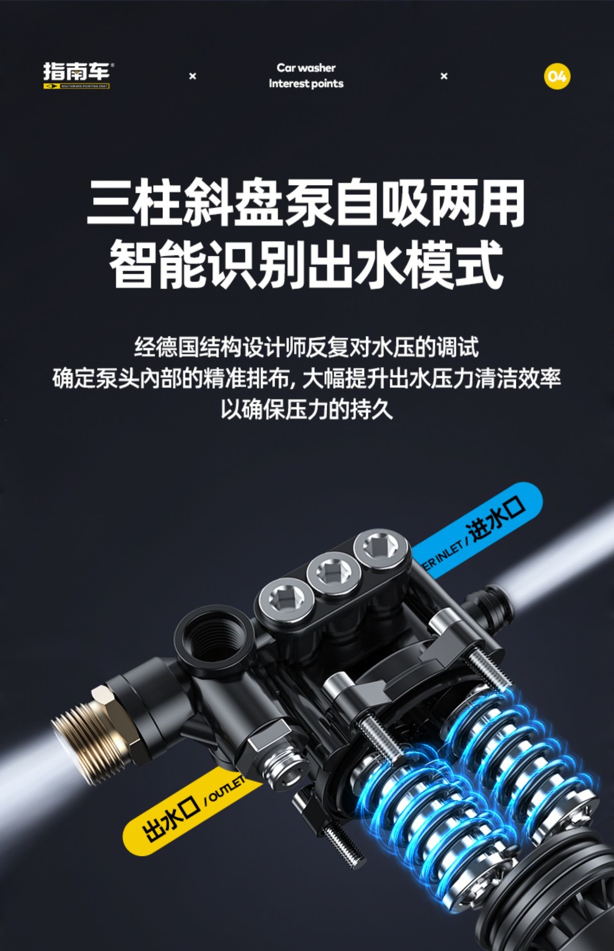 Suitable for Guanzhicheng household high-pressure car washer, 220v high-power portable car washing water gun