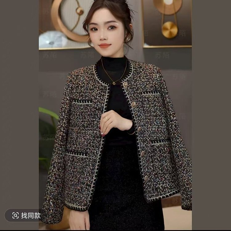 一件代发网红爆款时尚气质小香风外套2025秋季新款百搭减龄上衣女|undefined
