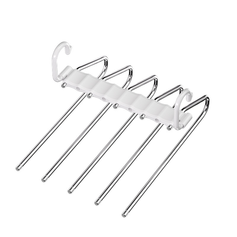 Pantalones plegables perchas de pantalones multifuncionales perchas de pantalones domésticos sin costuras clip de pantalones de artefacto de almacenamiento de armario colgante de ropa antideslizante