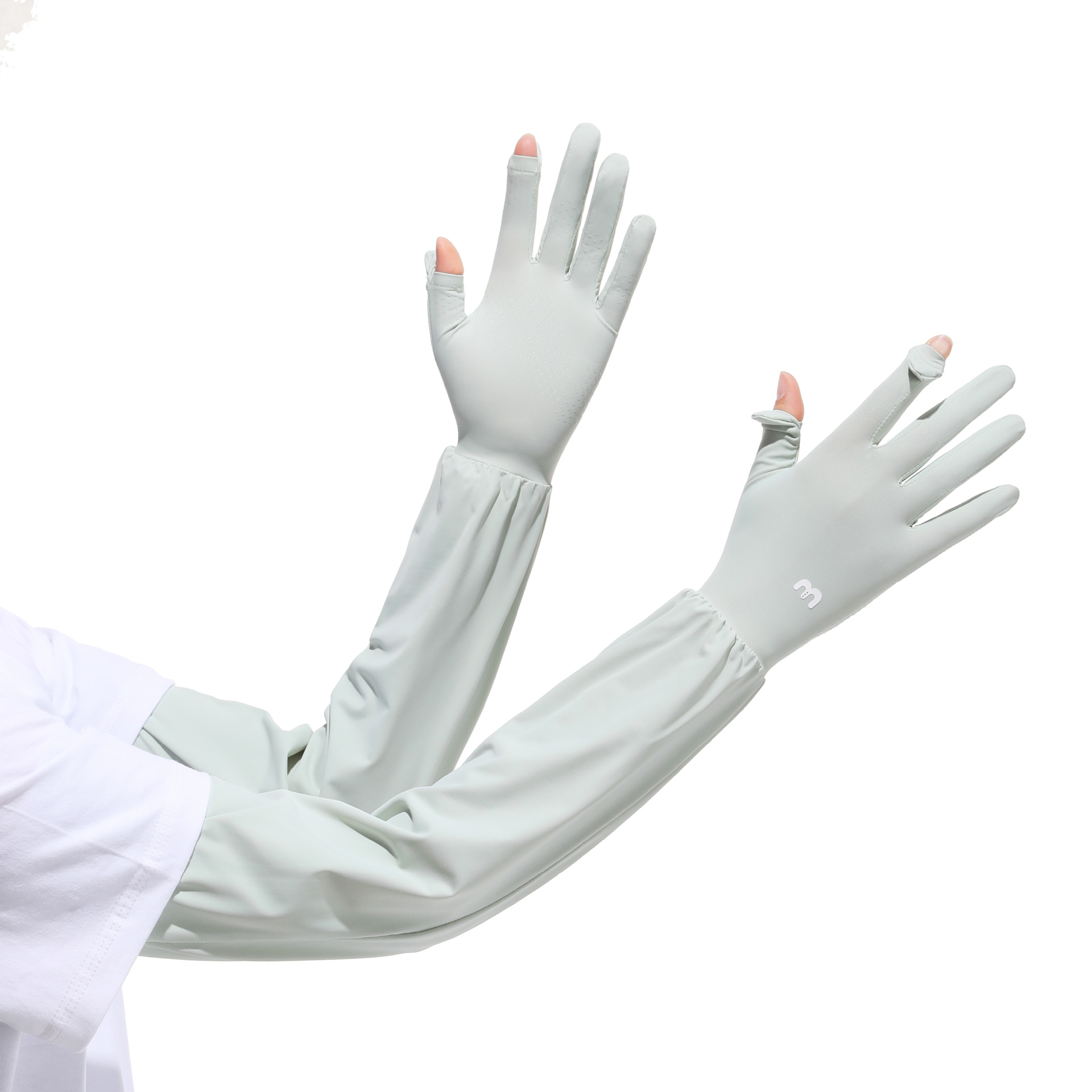 Cubierta de manga de seda de hielo para mujer verano al aire libre protector solar de brazo de conducción largo ligero ciclismo deportivo manga suelta antideslizante