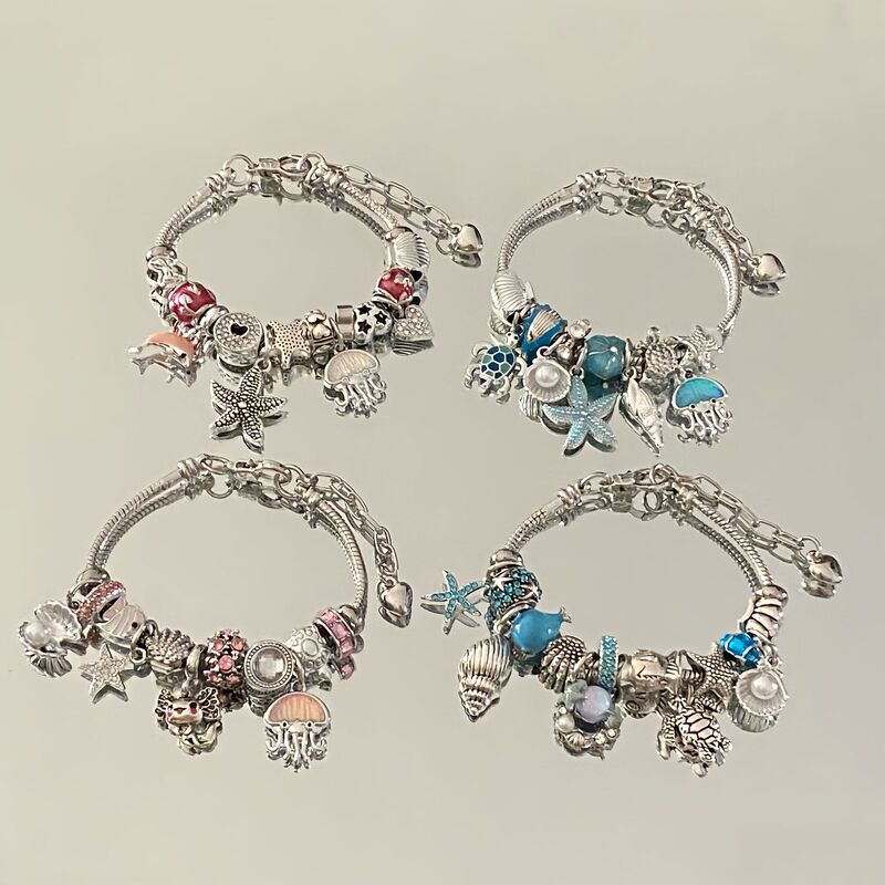 Panjia Bracelet European and American Cross-Border DIY Beaded Bracelet Multi-Element Ocean Series High-Grade Rhinestone Fashion Jewelry