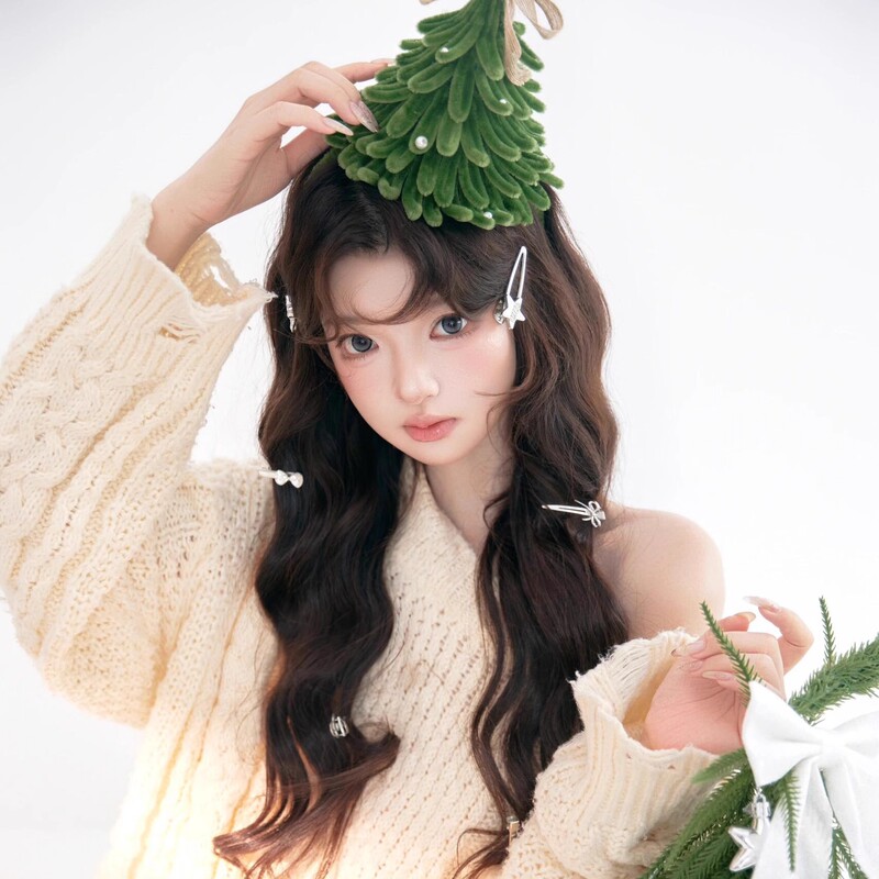 緑のクリスマスツリーのカチューシャ手作りヘアピンツイストスティックdiy材料バッグカチューシャかわいいクリスマスプレゼント|undefined