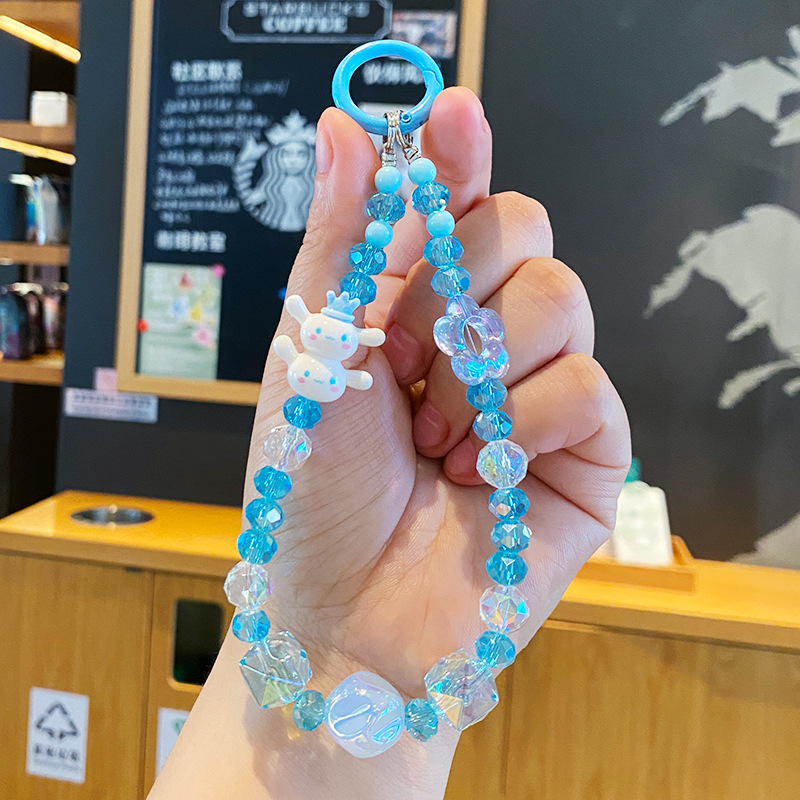 Cuentas Kulomi cadena de teléfono móvil llavero lindo bolso de niña colgante de bolso de corazón muñeca de dibujos animados colgante de llave de coche