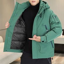 加厚户外休闲情侣士冲锋衣冬季羽绒服男保暖运动短款三防工装外套