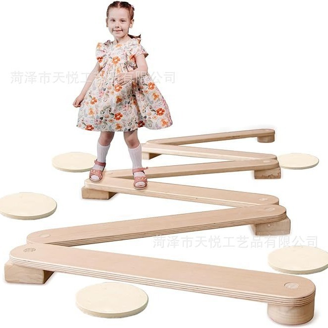 天悦童バランスビーム木製踏石モンテッソーリ家具バランスボードは幼児の子供が遊ぶのに適している|undefined