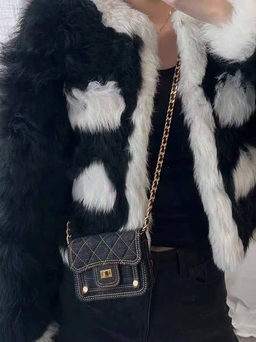 2024 nieuwe casual gewassen denim mini-hoofdtelefoontas met kettingdecoratie crossbody lippenstifttas, damestrend_voghion.com