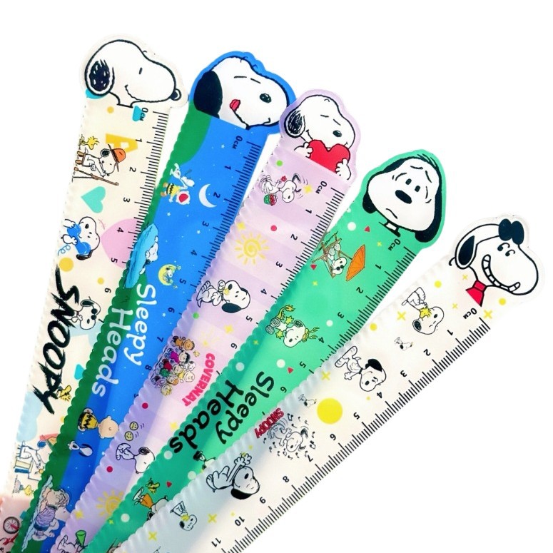 Premio al estudiante de regla acrílica de dibujos animados, valor alto 15cm con escala ondulada, papelería, venta al por mayor transfronteriza