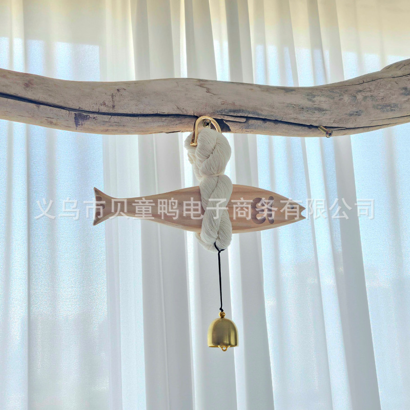 ins风木质鱼形门铃挂件墙面玄关挂饰风铃乔迁送人创意礼品批发|undefined