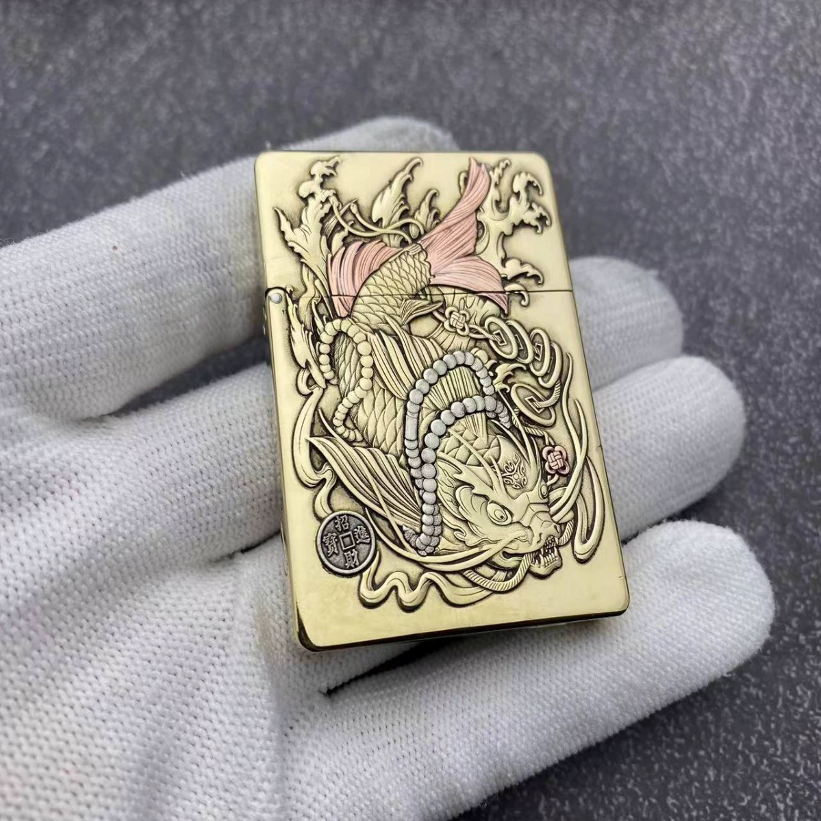 ZORRO керосиновая зажигалка Zoro латунная zl8 ультратонкая мелкая тяжелая броня инкрустированная Arowana ветрозащитная зажигалка оптом