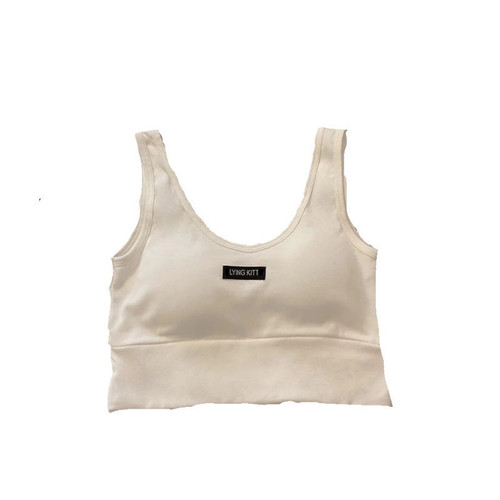 Sports camisole for women, summer inner wear, comfortable pure cotton, breathable, no wires, with breast pads, beautiful back underwear top