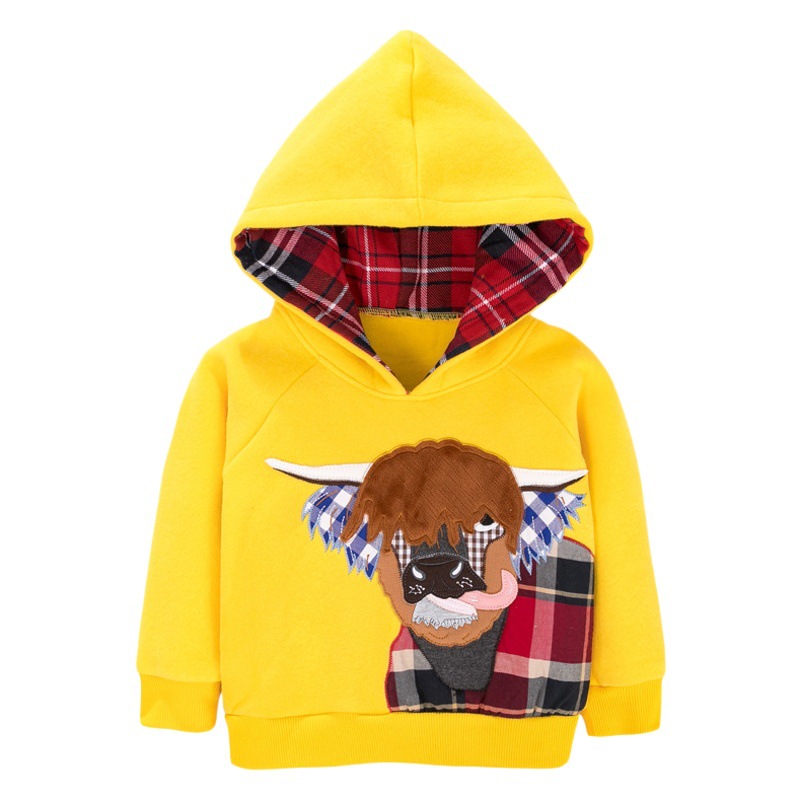 Pequeño Maven europeo y americano de manga larga niñas abrigo de lana forrado con capucha cremallera camisa de invierno grueso abrigo de los niños