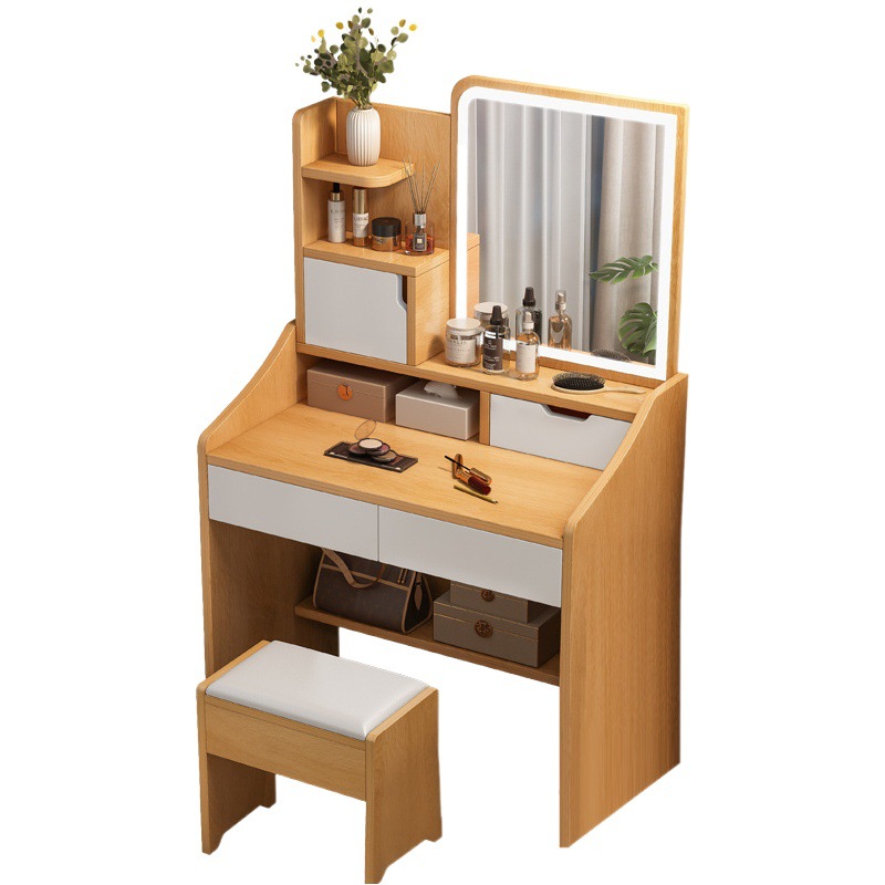 Maquillaje tocador gabinete de almacenamiento integrado ins estilo pequeño tocador dormitorio moderno simple mesita de noche mesa de maquillaje