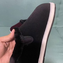 湖南冬季手工老棉鞋男女保暖加绒加厚防滑中老年灯芯绒布鞋父亲鞋