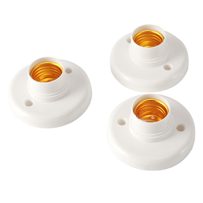 Foreign Trade Thai Lamp Holder Spiral Energy-Saving Lamp Holder Flat Screw E27 Lamp Holder Lamp Holder Zhongshan Small Flat Screw Lamp Holder