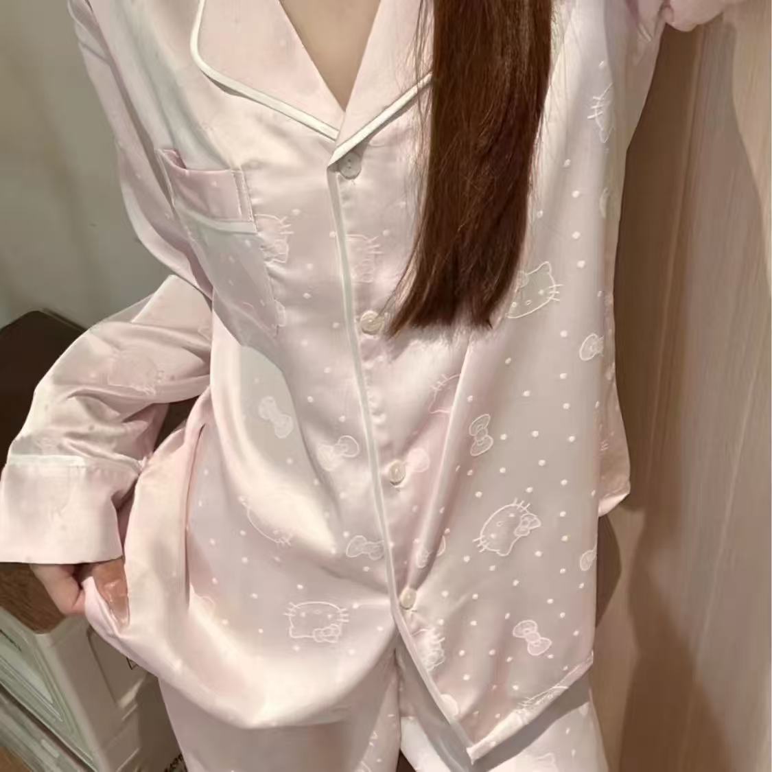 Silk fuchsia long-sleeve, trousers