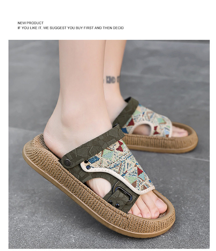 Dép sandal nam cỡ lớn hở ngón chống trượt kiểu Birkenstock đi biển — 8032 màu đen, 8032 xanh lá cây, 8032m màu chi tiết 11