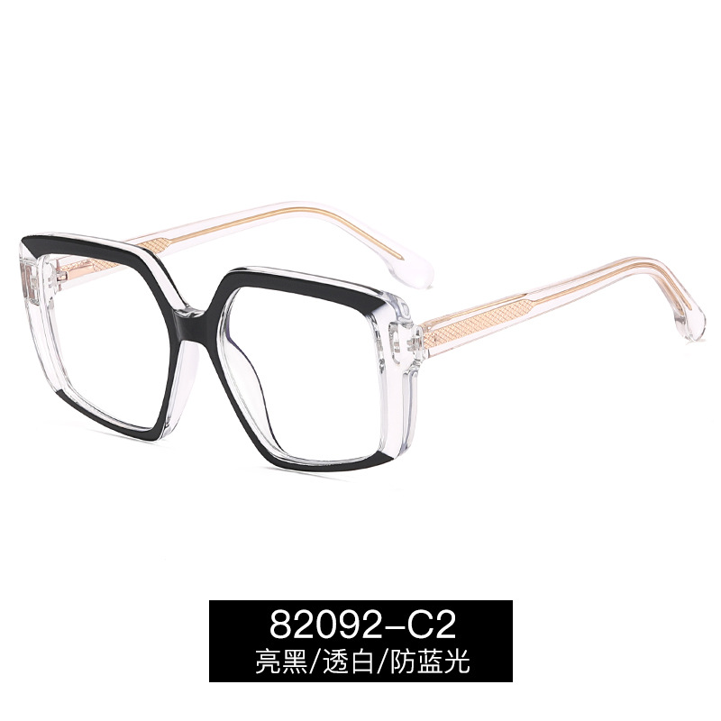82092 nuevo CP insertar anti-azul gafas de luz gafas ópticas estilo europeo y americano marco grande marco gafas marco puede ser equipado con gafas de miopía