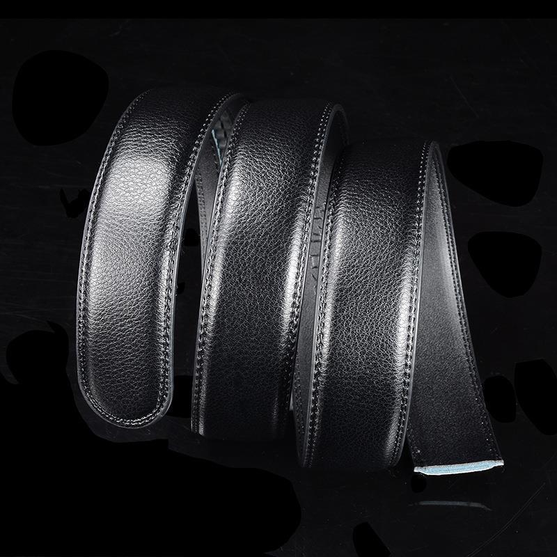 男士休闲百搭自动扣真皮带条无接移膜二层牛皮带身腰带条厂家批发