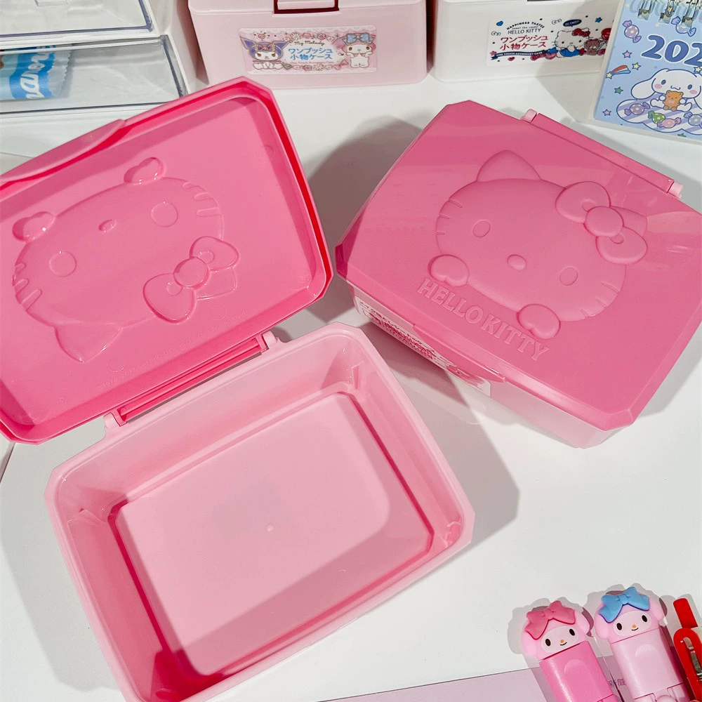 Hello kitty, подлинные мультяшные многоразовые хлопковые диски для хранения, коробка хранения