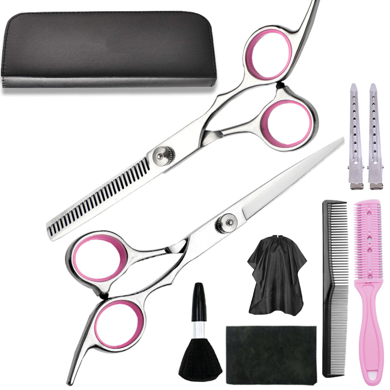 Juego de Tijeras de Peluquería Profesional de Acero Inoxidable Multifuncional para Peluquería