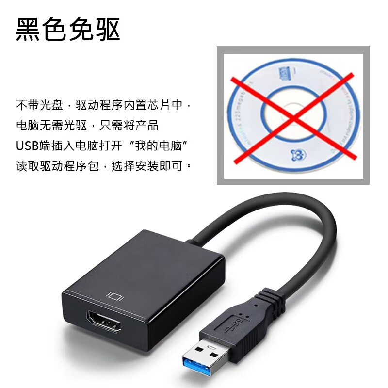工場卸売ドライブフリー USB to HDMI サポートサウンド USB to HDMI 1080P コンピューターからディスプレイ|undefined