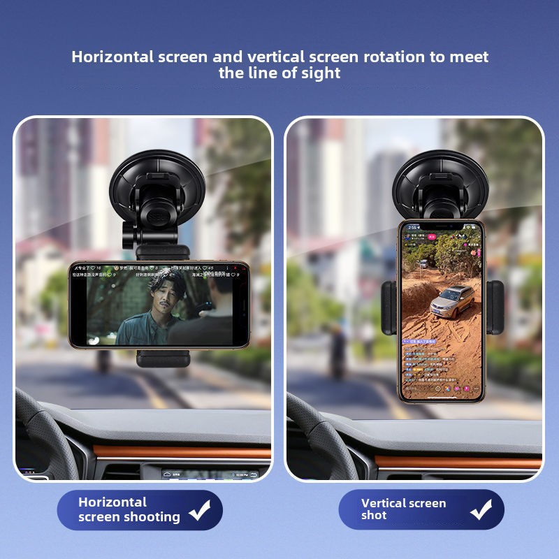 Suport de fixare pentru telefon mobil auto, ventuză, suport de navigare auto, cadru de fixare auto, transmisie video în direct, selfie_voghion.com