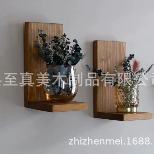 Деревянная рама для хранения украшения креативные подвесные стены украшения гостиной стены хранения деревянная подставка для цветов