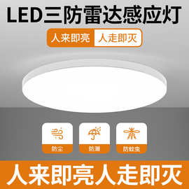 led感应吸顶灯声控楼道楼梯过道家用入户 走廊自动雷达人体感应灯