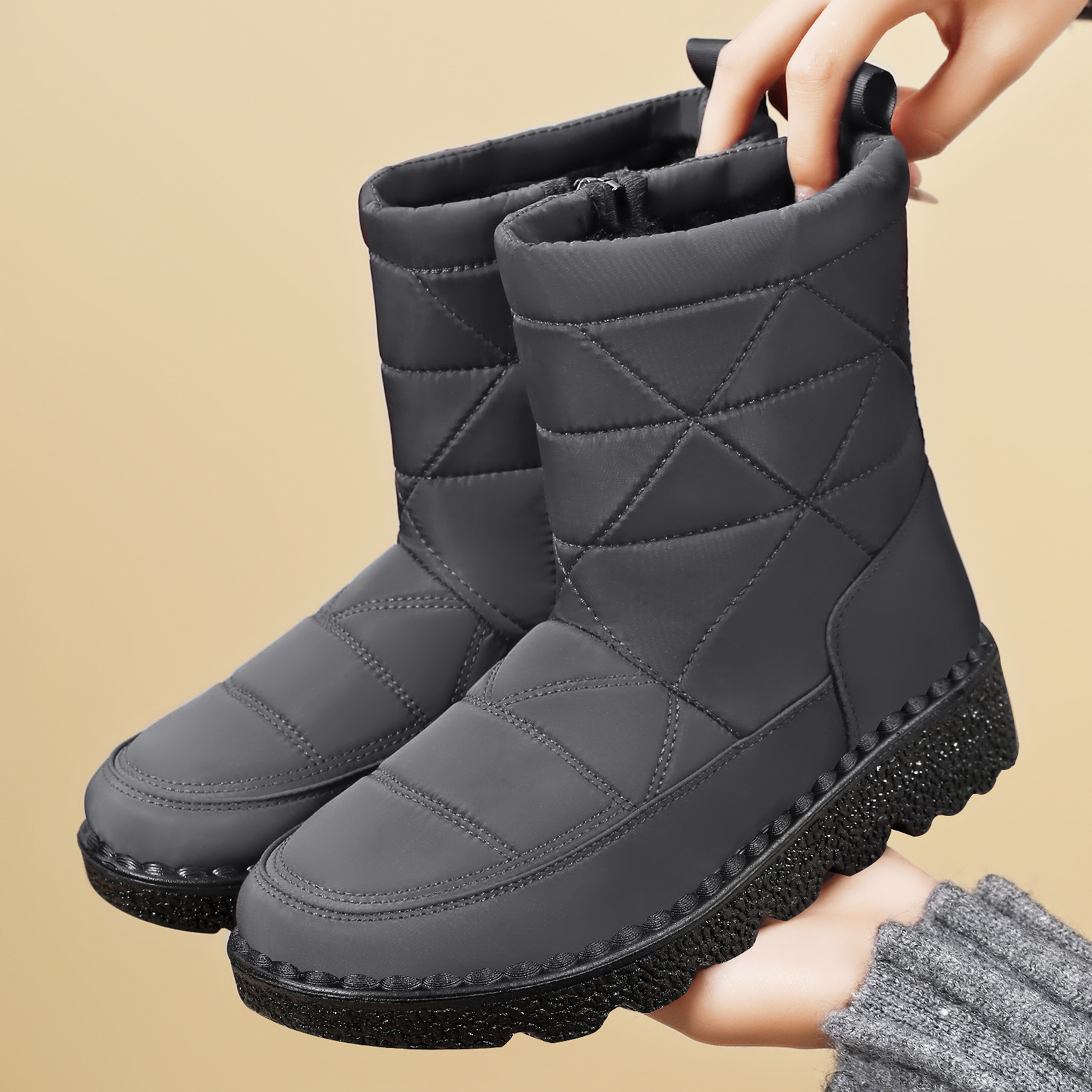 Zapatos de algodón de invierno de poliuretano para mujeres botas de nieve transfronterizas botas impermeables al aire libre botas de algodón