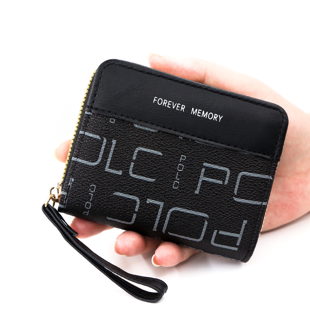 Cartera corta para mujer de nuevo estilo, costura de moda, pu, monedero multifuncional, bolso de tarjeta, fabricante de embrague, venta al por mayor