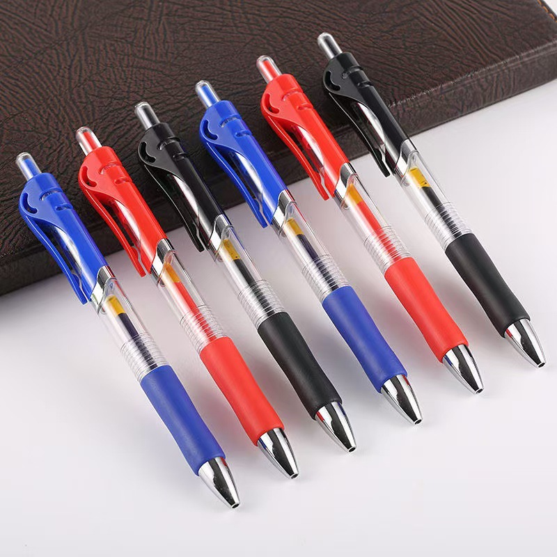 K35 프레스 젤 펜 0.5mm 레드 블랙 블루 펜 탄소 펜 사무실 총알 펜 공장 도매