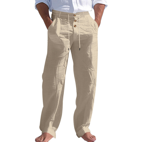 summer beach solid color comfortable breathable trousers