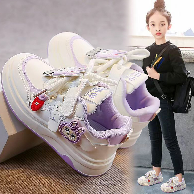 女童鞋2025秋季新款拉布布儿童运动休闲板鞋中大童女孩软底小白鞋|undefined