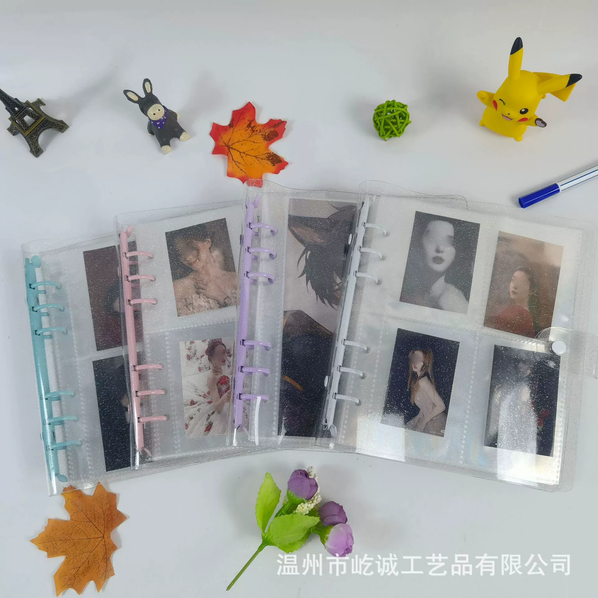 Оптовая поставка цветной зажим прозрачный сверкающий 6 отверстий вставной альбом 3-дюймовый 5-дюймовый фотоальбом