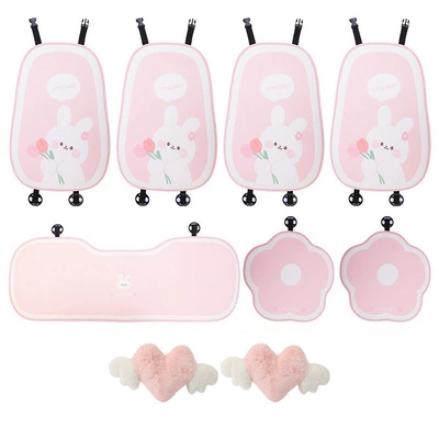 Rear Ventilated Seat Cover Universal Multi-function pad - spring-and-autumn-short-fleecelittle-rabbit-9-piece-setheart-shaped-lumbar-pillow