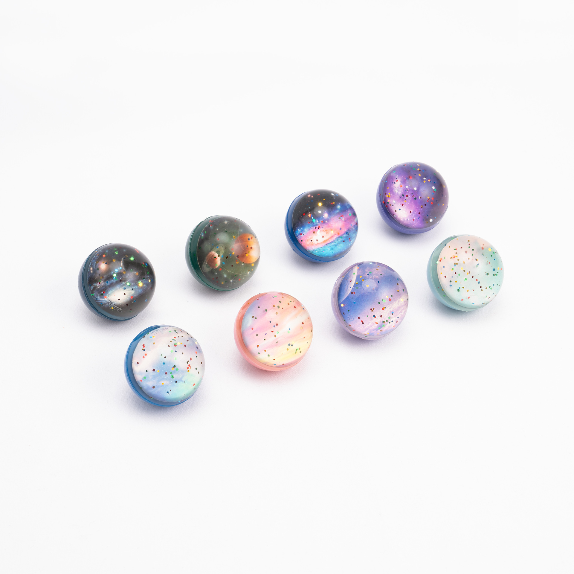 亚星32号45号星空星际纸卡弹力球批发一元扭蛋机弹弹球橡胶跳跳球