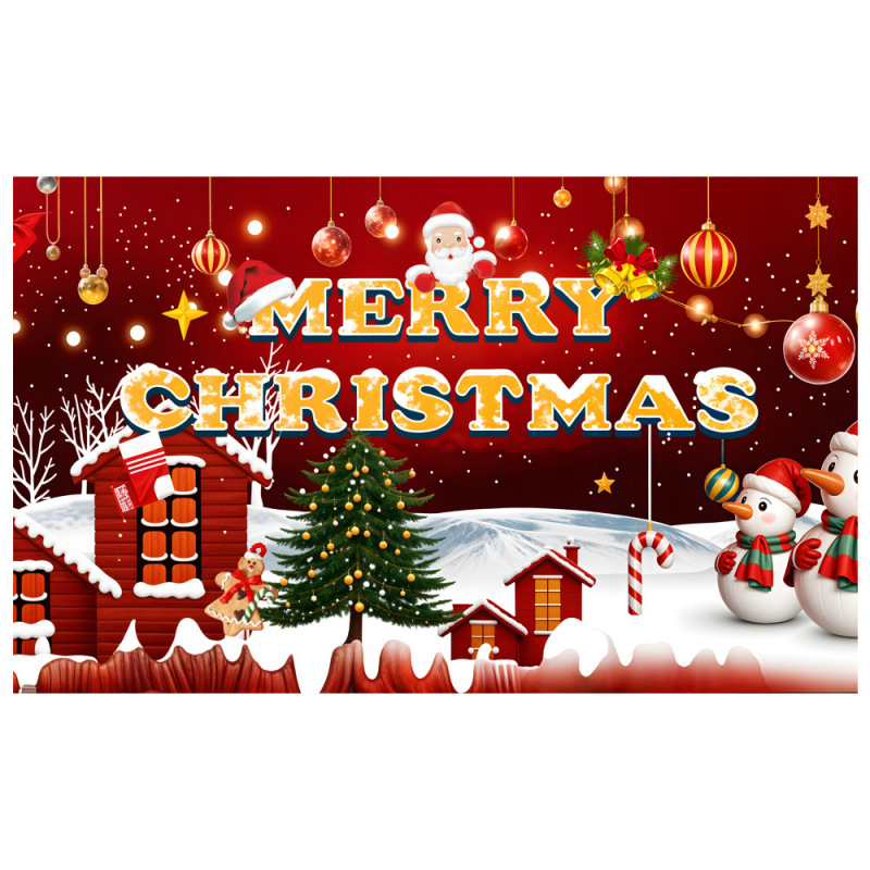 国境を越えた新しいクリスマス背景布祝日パーティー屋外雰囲気装飾バナープレゼントクリスマスツリー老人|undefined