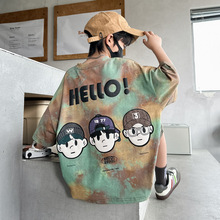 儿童装男童夏装T恤棉质前后印花卡通新款中大童夏季短袖圆领上衣