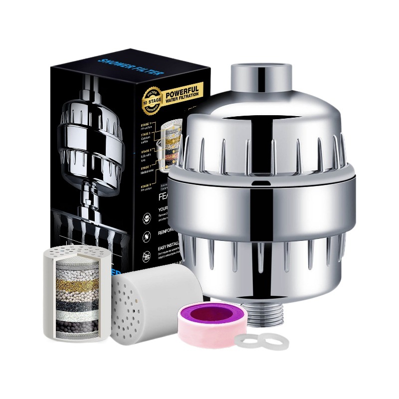 Purificador de agua doméstico transfronterizo Baño Filtro multicapa Elemento de filtro de turbina pequeña Ducha de purificación de agua del grifo al por mayor