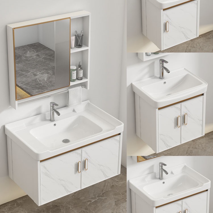 Modern Space Aluminum Bathroom Cabinet Bathroom Bathroom Ceramic Washbasin Cabinet Combination Washbasin Washbasin Basin