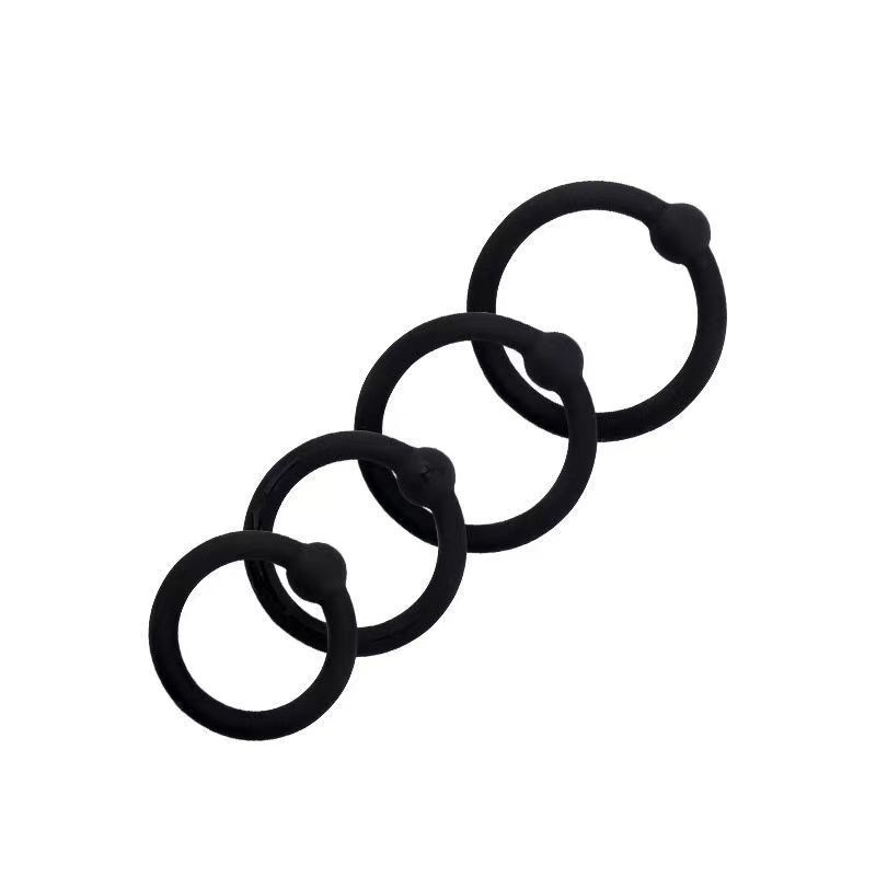 Silicone Lock Ring Set, 4-Pack Delay Rings for Men, Stretchy Adult Toy — detail image 7
