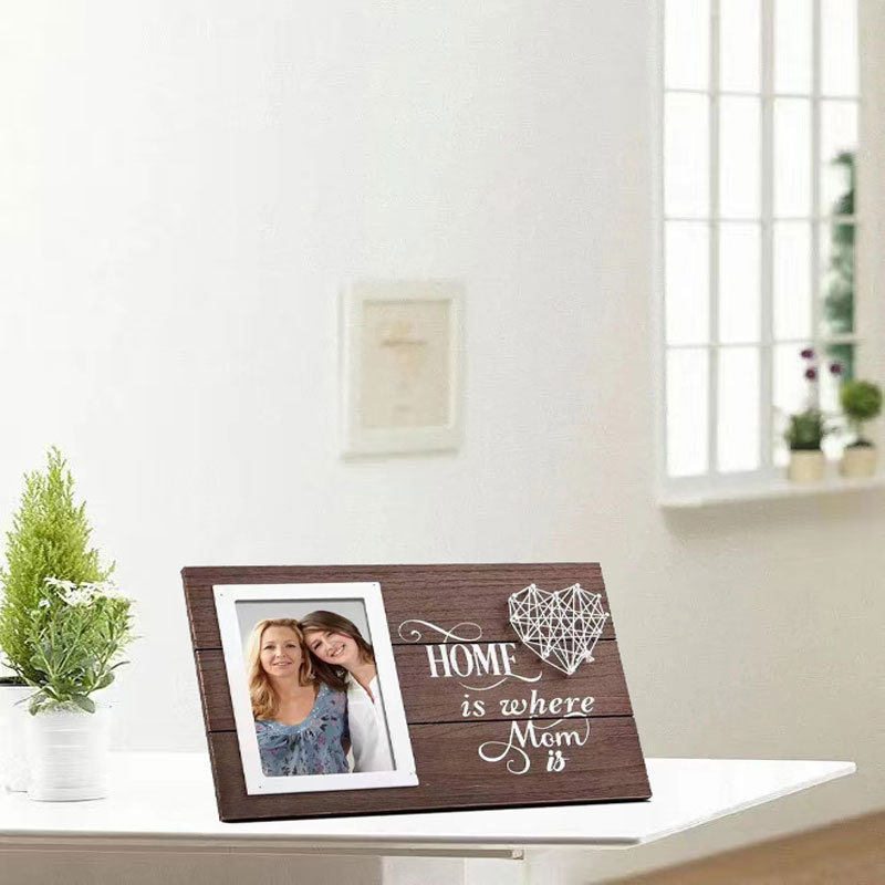 Transfronterizo nuevo amor de madera marco foto decoración conmemorativa foto marco pared colgante madera foto marco colgante regalo