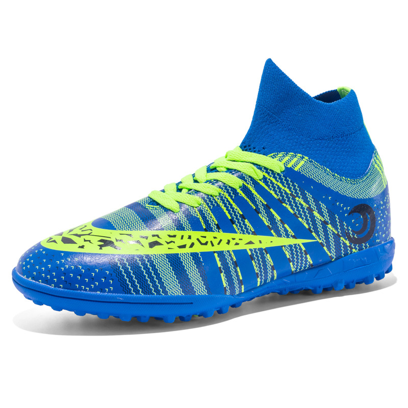 2023 nuevos zapatos de fútbol para hombres con clavos de lazos TF zapatos de entrenamiento de clavos largos zapatos de fútbol para adultos resistentes al desgaste